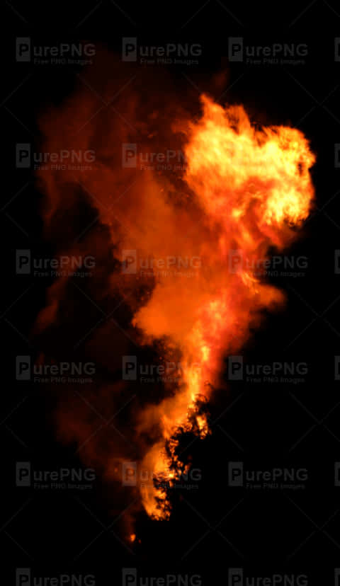 Intense_ Flame_ Against_ Dark_ Background PNG Image