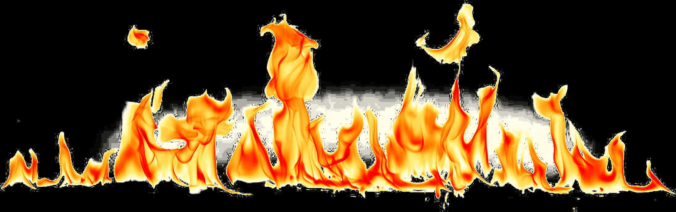 Intense Flame Panorama PNG Image