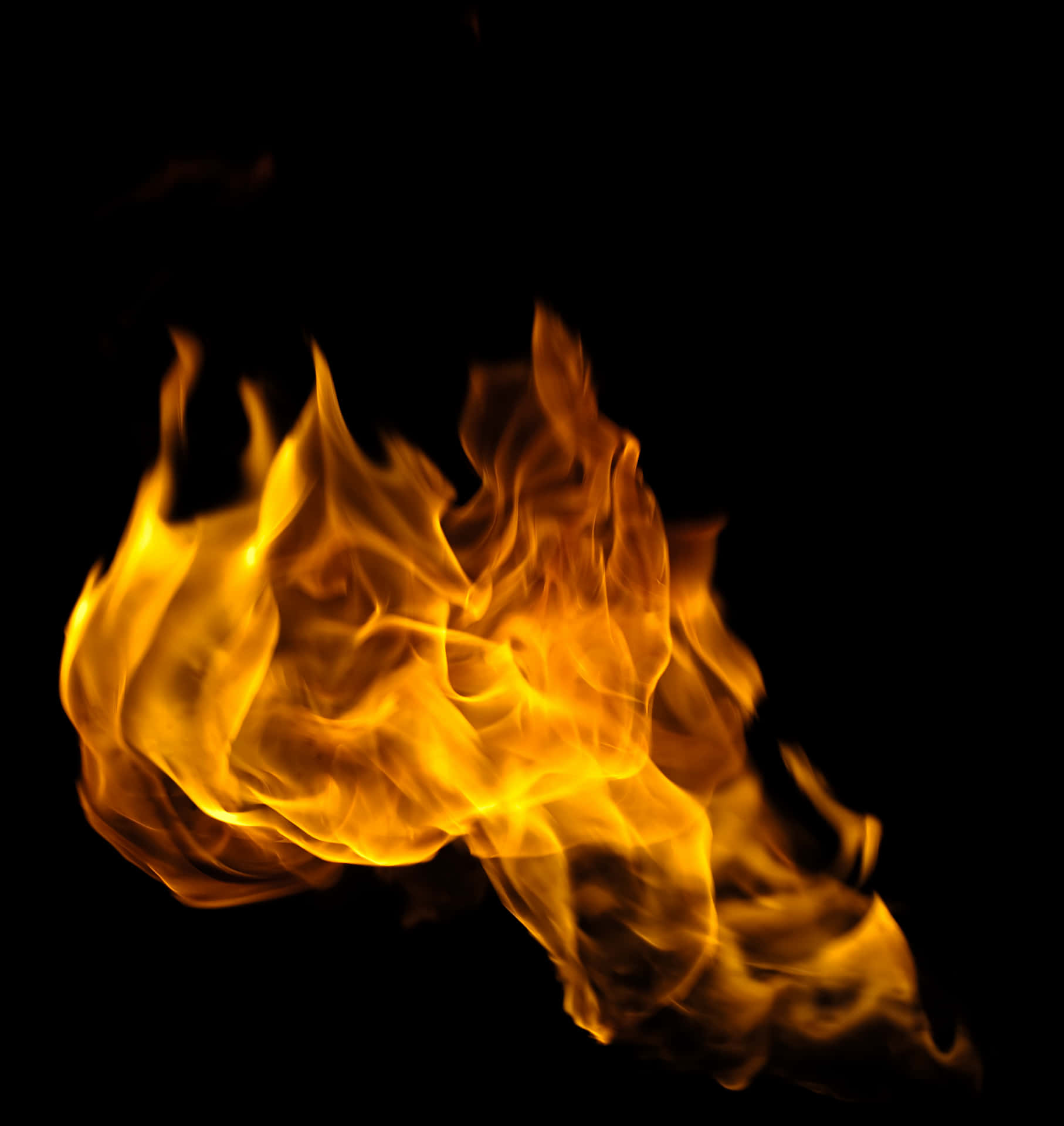 Intense Flameon Black Background PNG Image