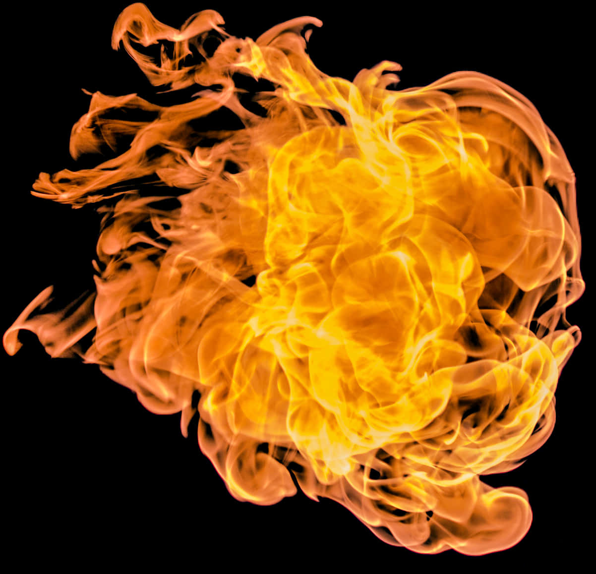 Intense Orange Flame Dance PNG Image