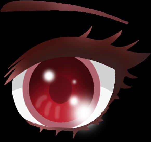 Intense Red Eye Illustration PNG Image