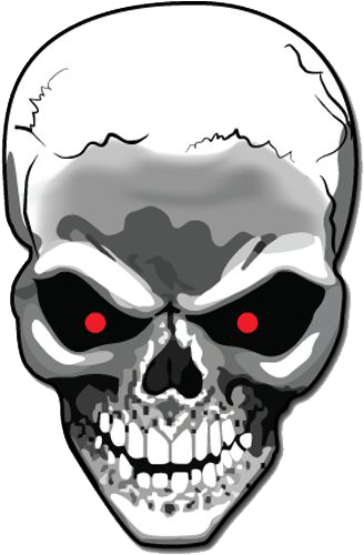 Intense Skull Graphic PNG Image