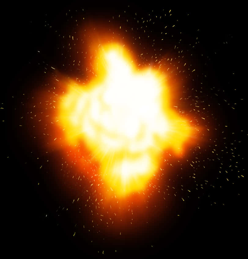 Intense Yellow Explosion Effect PNG Image