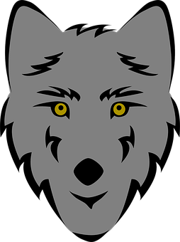 Intense Yellow Eyed Wolf PNG Image