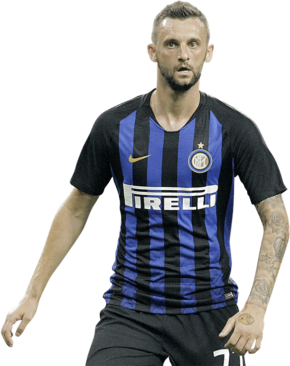 Inter Milan Soccer Player Action Shot PNG Image