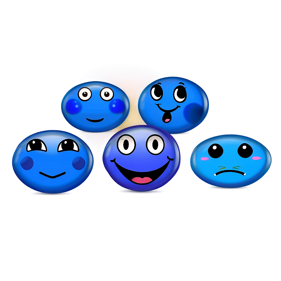 Interactive Blue Emojis Png Bundle 06282024 PNG Image