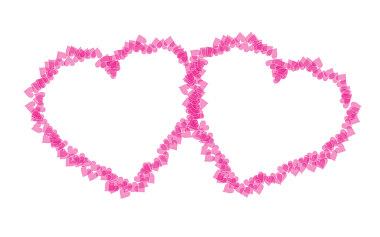 Interlinked Hearts Graphic PNG Image