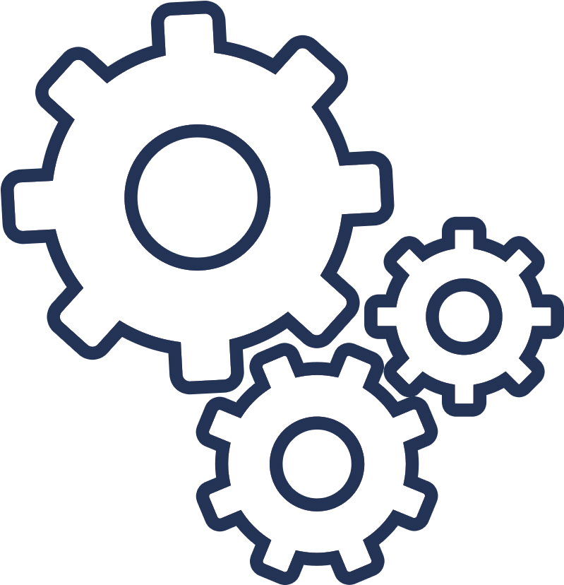 Interlocking Gears Icon PNG Image