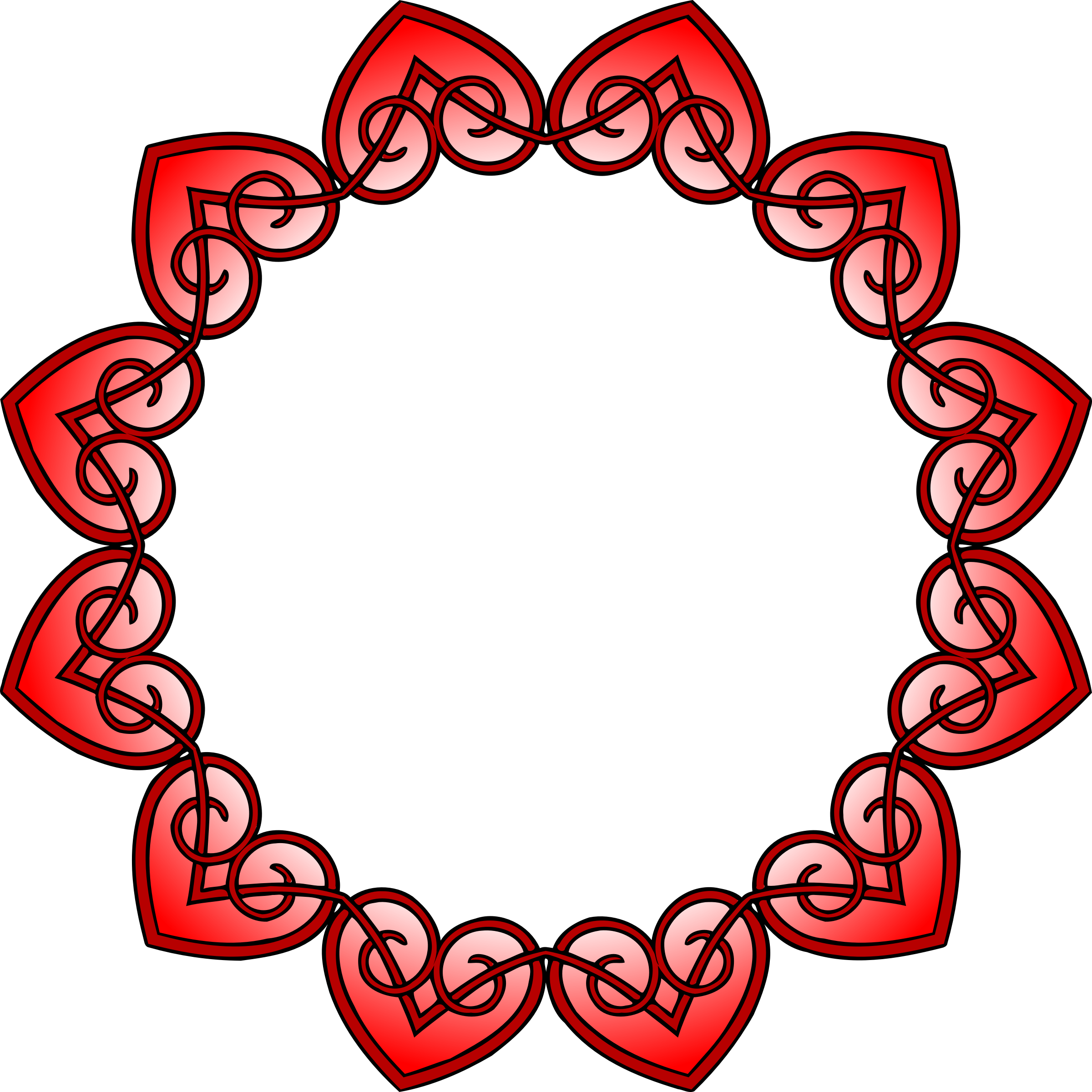 Interlocking Hearts Frame Design PNG Image