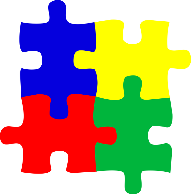 Interlocking Puzzle Pieces Colorful PNG Image