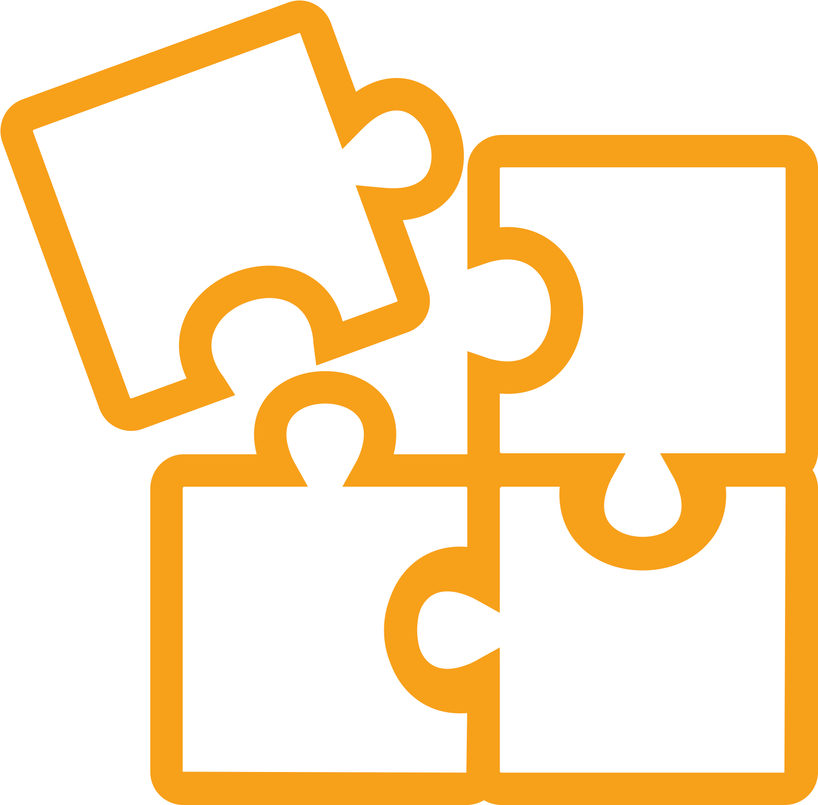 Interlocking Puzzle Pieces Icon PNG Image