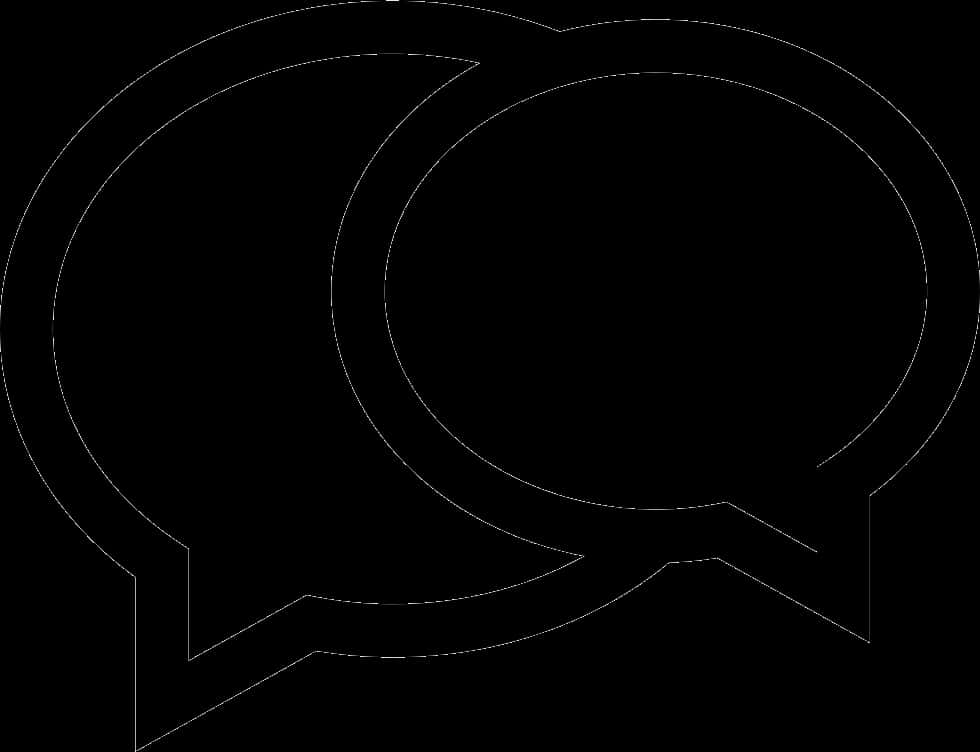 Interlocking Speech Bubbles Outline PNG Image