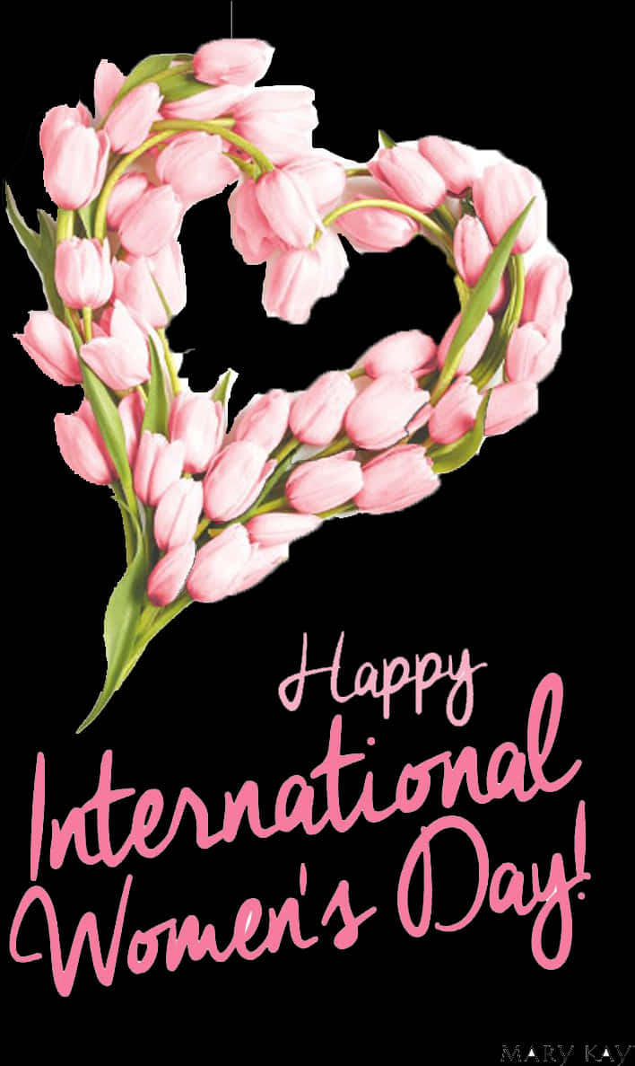 International Womens Day Heart Shaped Tulips PNG Image