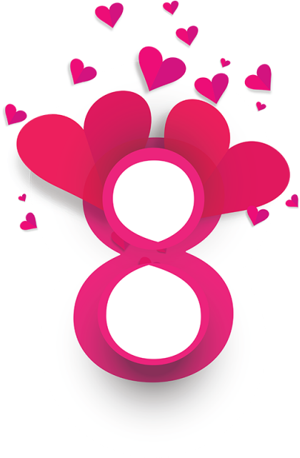 International Womens Day Number8 Graphic PNG Image