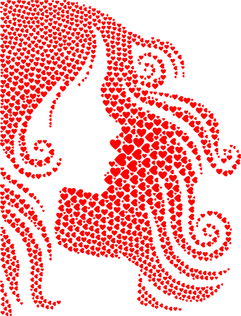 International Womens Day Red Mosaic Profile PNG Image