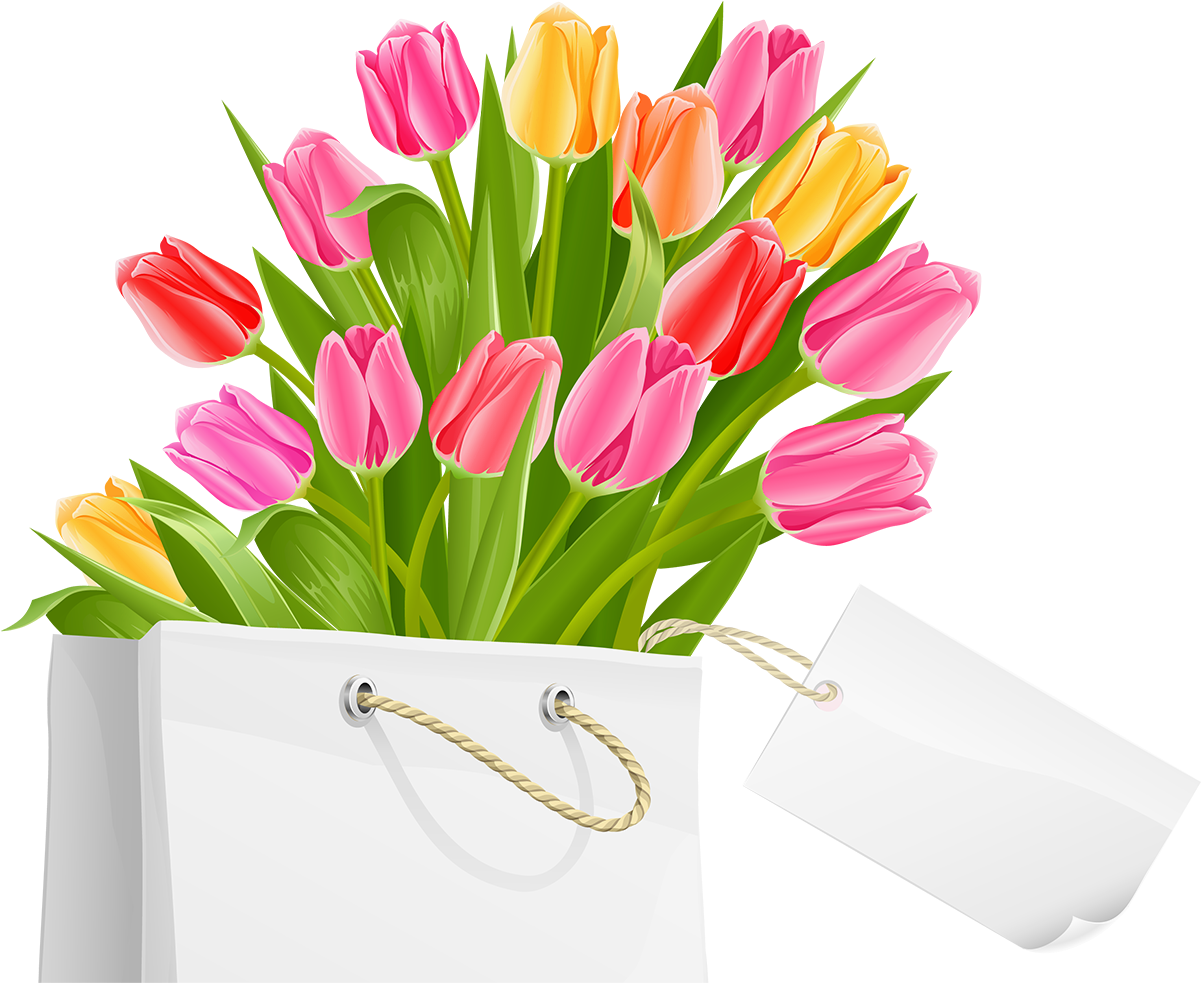 International Womens Day Tulipsin Bag PNG Image