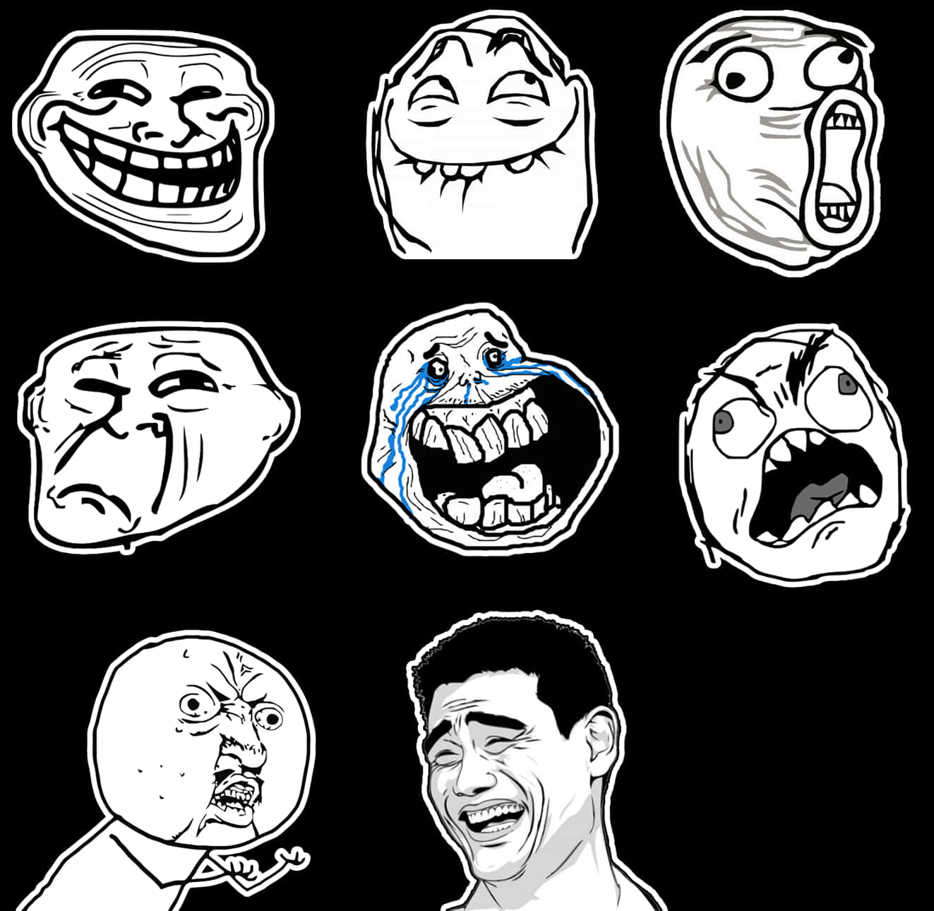 Internet Meme Faces Compilation PNG Image