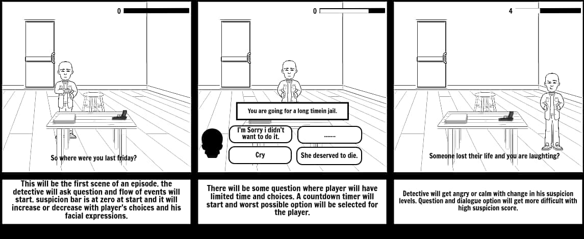 Interrogation Scene Comic Strip PNG Image