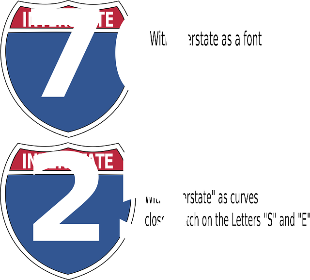 Interstate Sign Font Comparison PNG Image