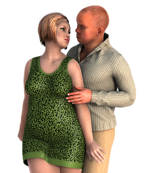 Intimate Couple3 D Render PNG Image