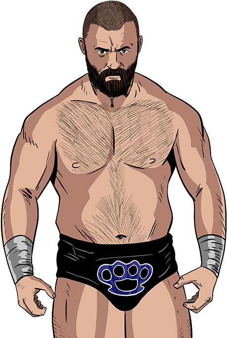 Intimidating Wrestler Illustration PNG Image