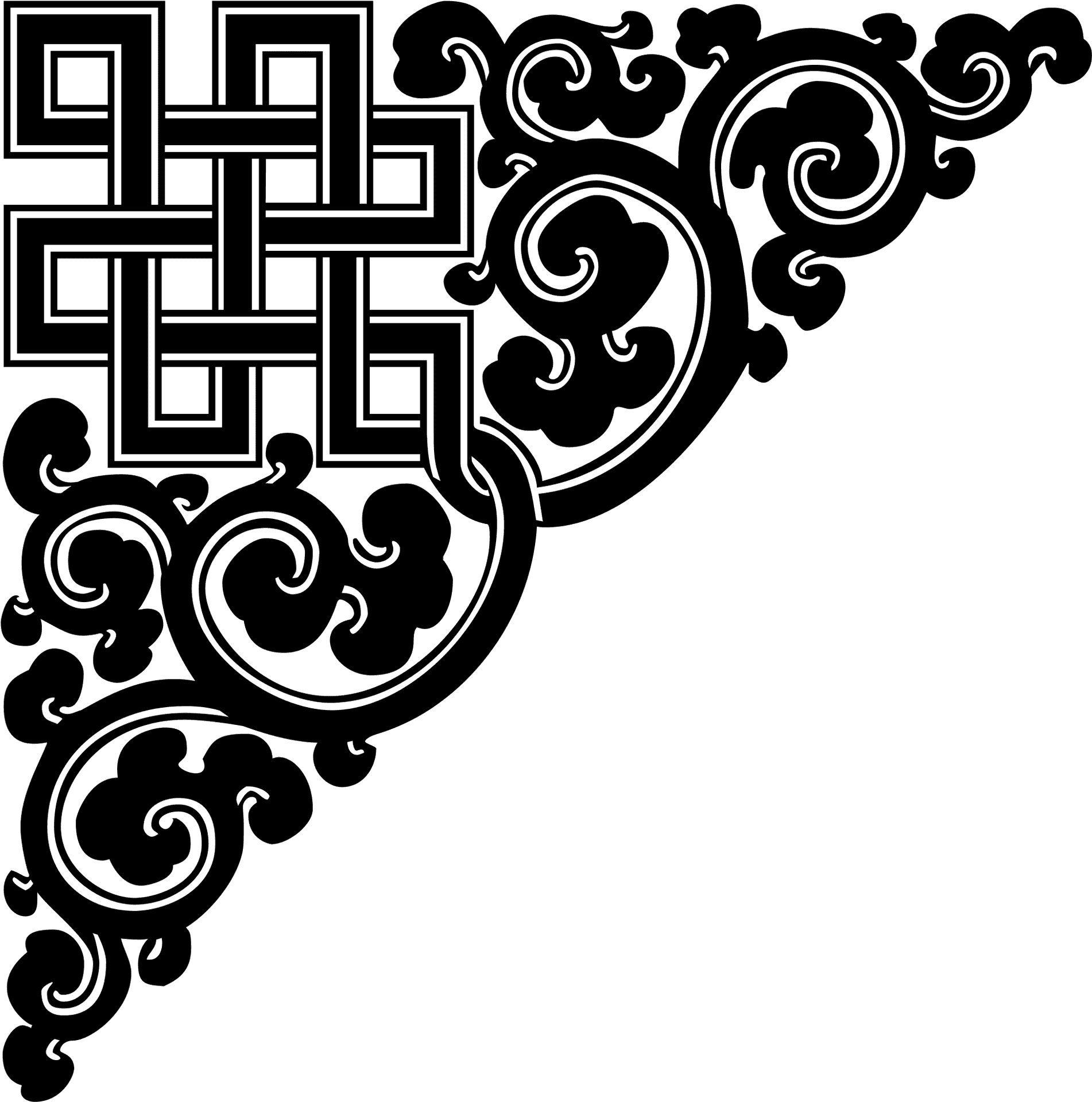 Intricate Asian Knotwork Design PNG Image