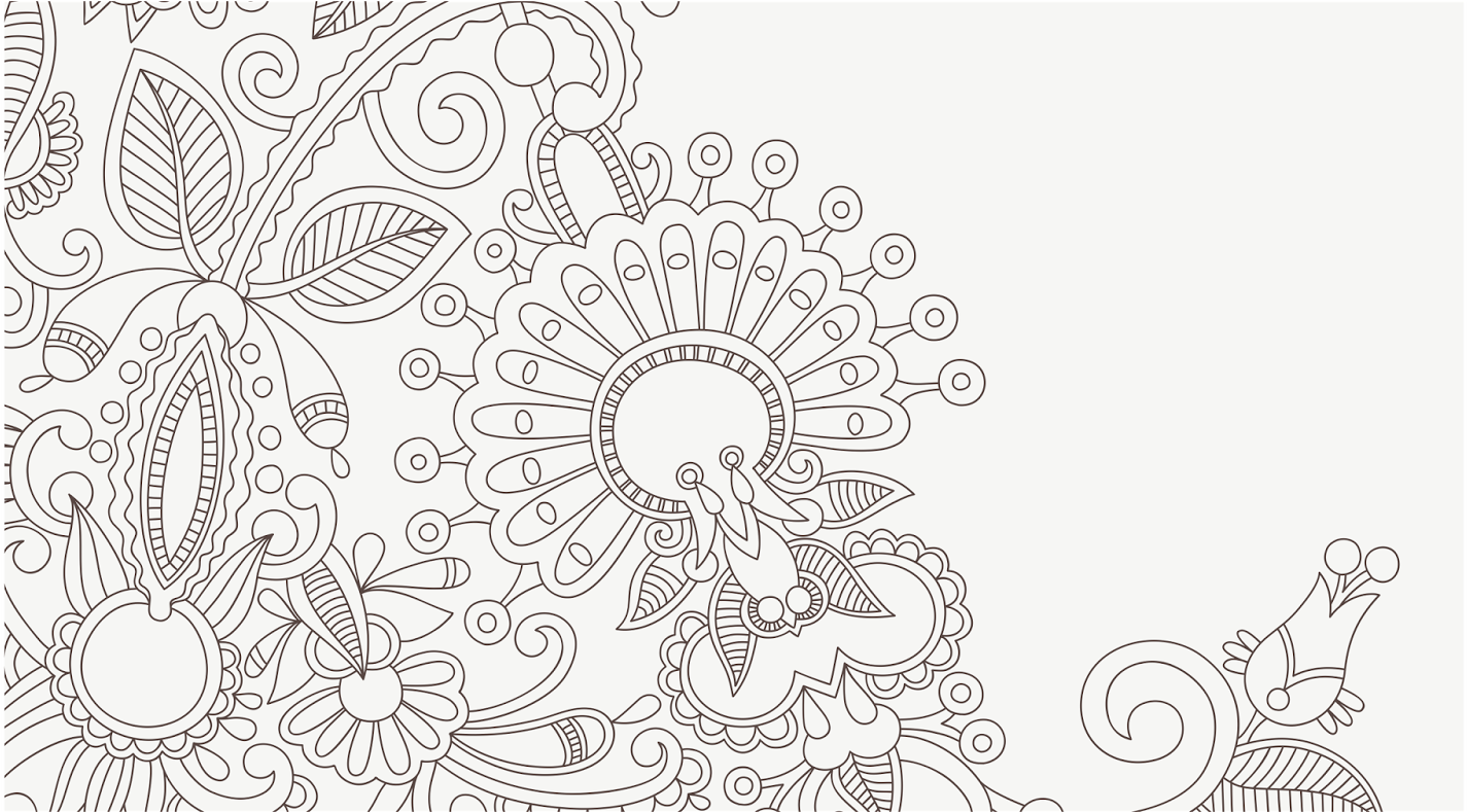 Intricate Batik Pattern Outline PNG Image