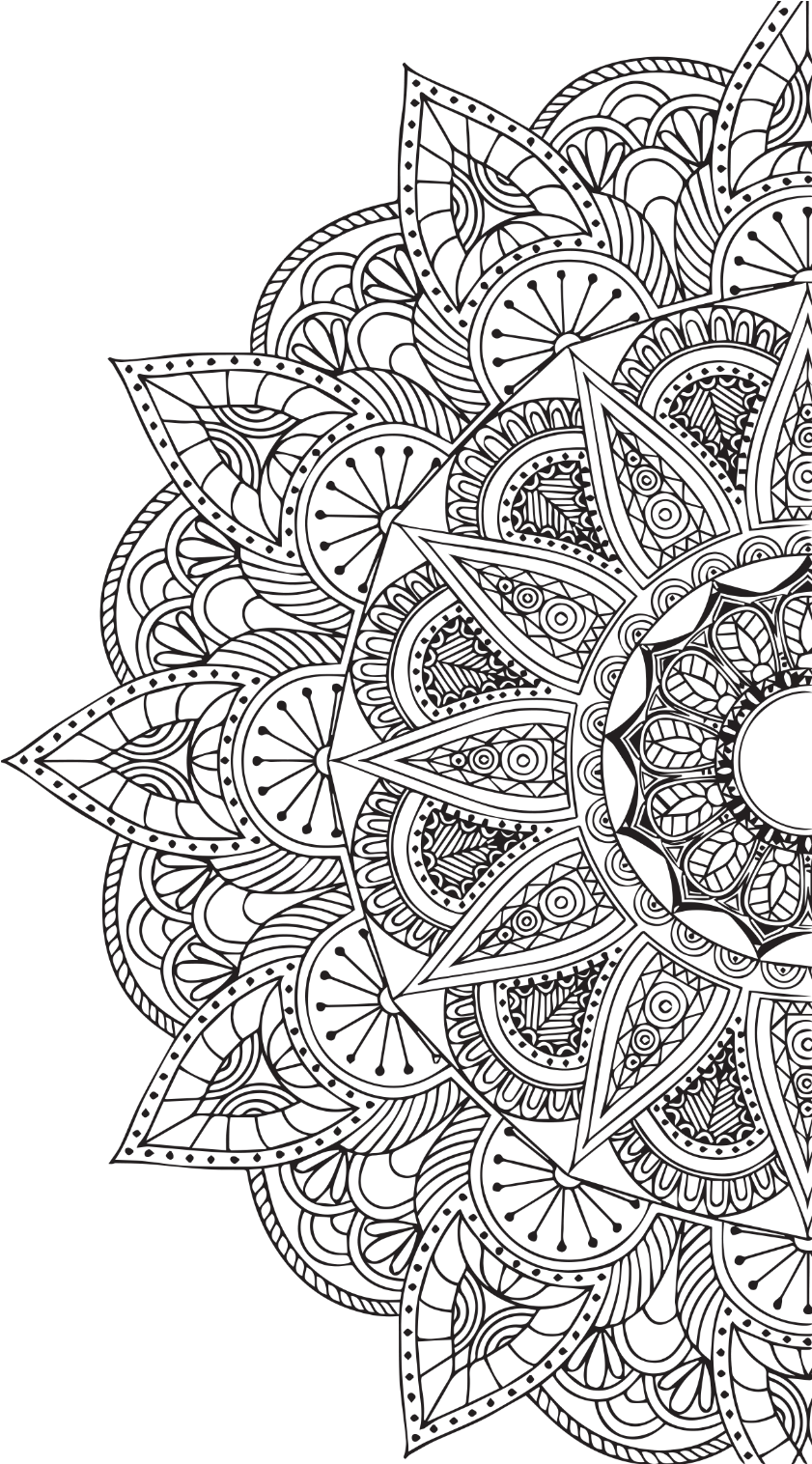 Intricate Black Mandalaon Blue Background PNG Image