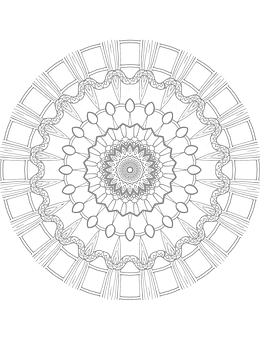 Intricate Black White Mandala Design PNG Image