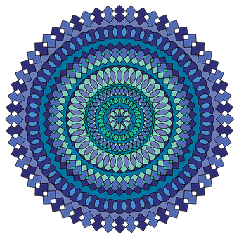 Intricate Blue Mandala Art PNG Image