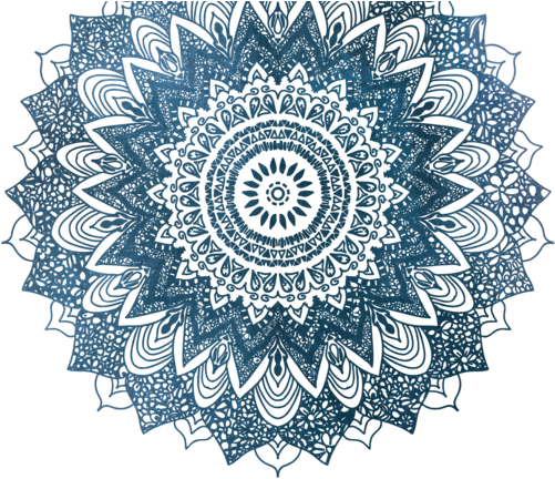 Intricate Blue Mandala Design PNG Image