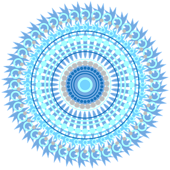 Intricate Blue Mandala Design PNG Image