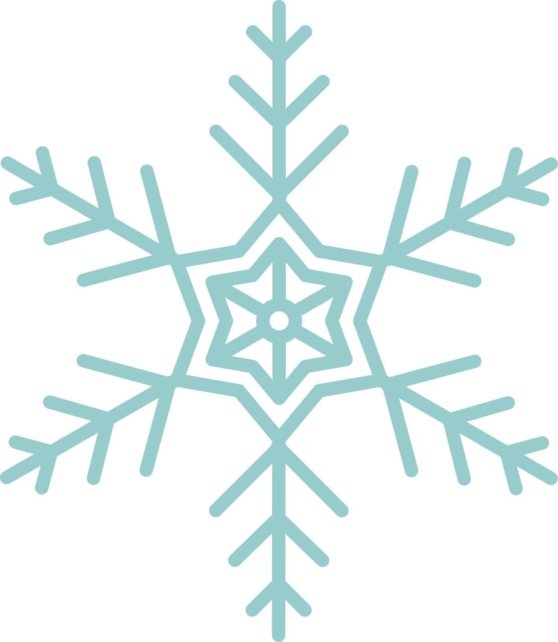 Intricate Blue Snowflake Design.png PNG Image