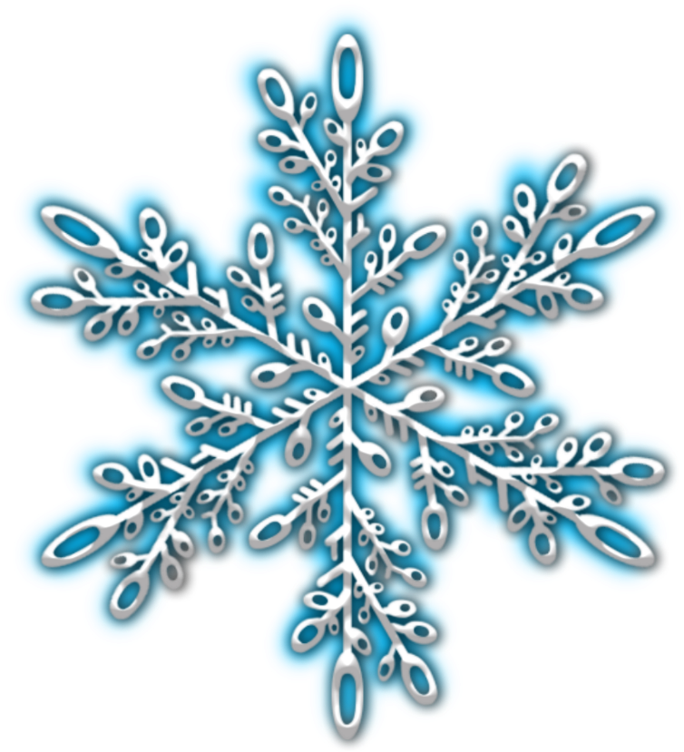 Intricate Blue Snowflake Graphic PNG Image