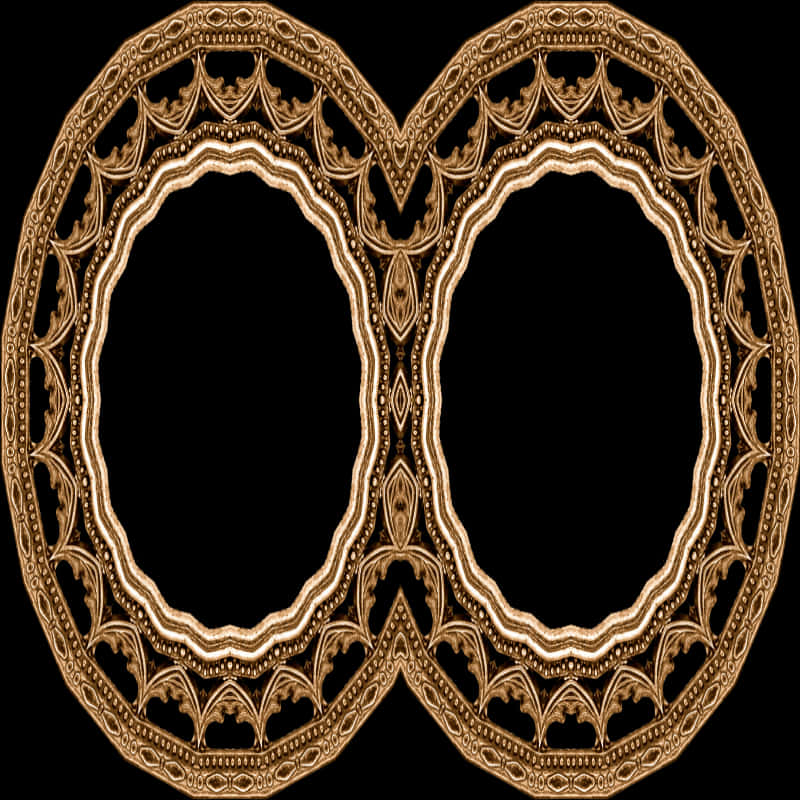 Intricate Dual Oval Frame Design PNG Image