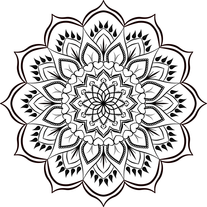 Intricate Floral Mandala Design PNG Image