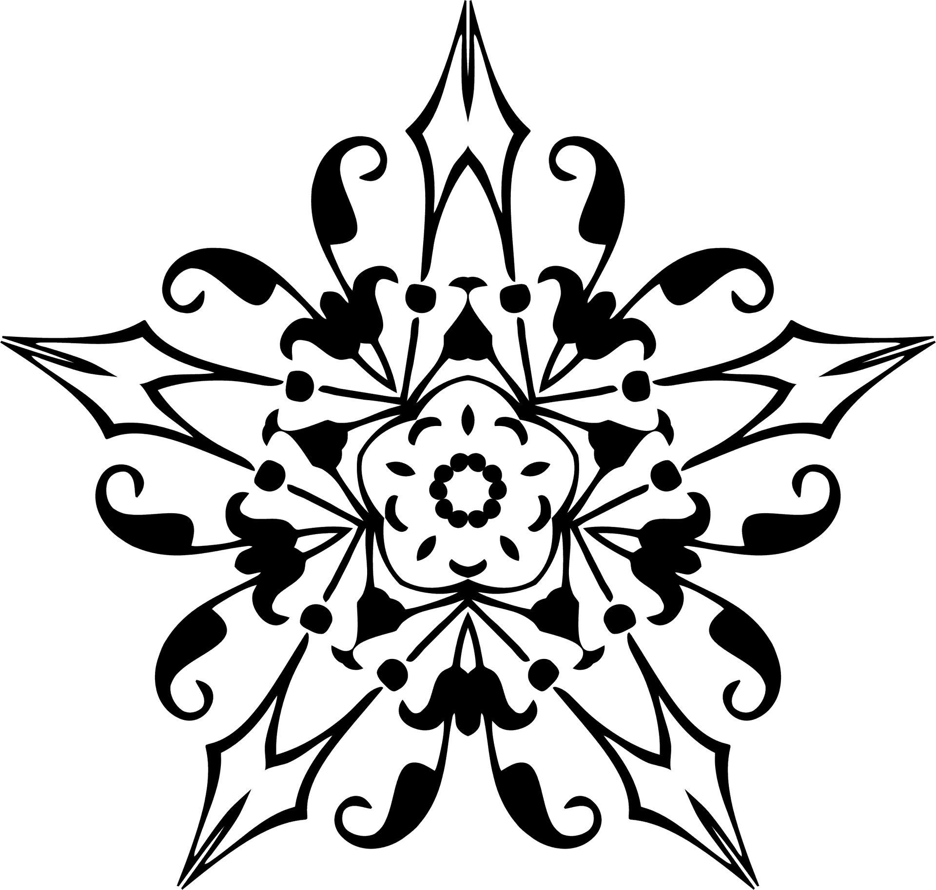 Intricate Floral Ornament Vector PNG Image