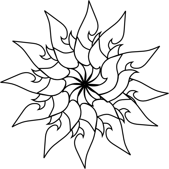 Intricate Flower Outline Design.png PNG Image