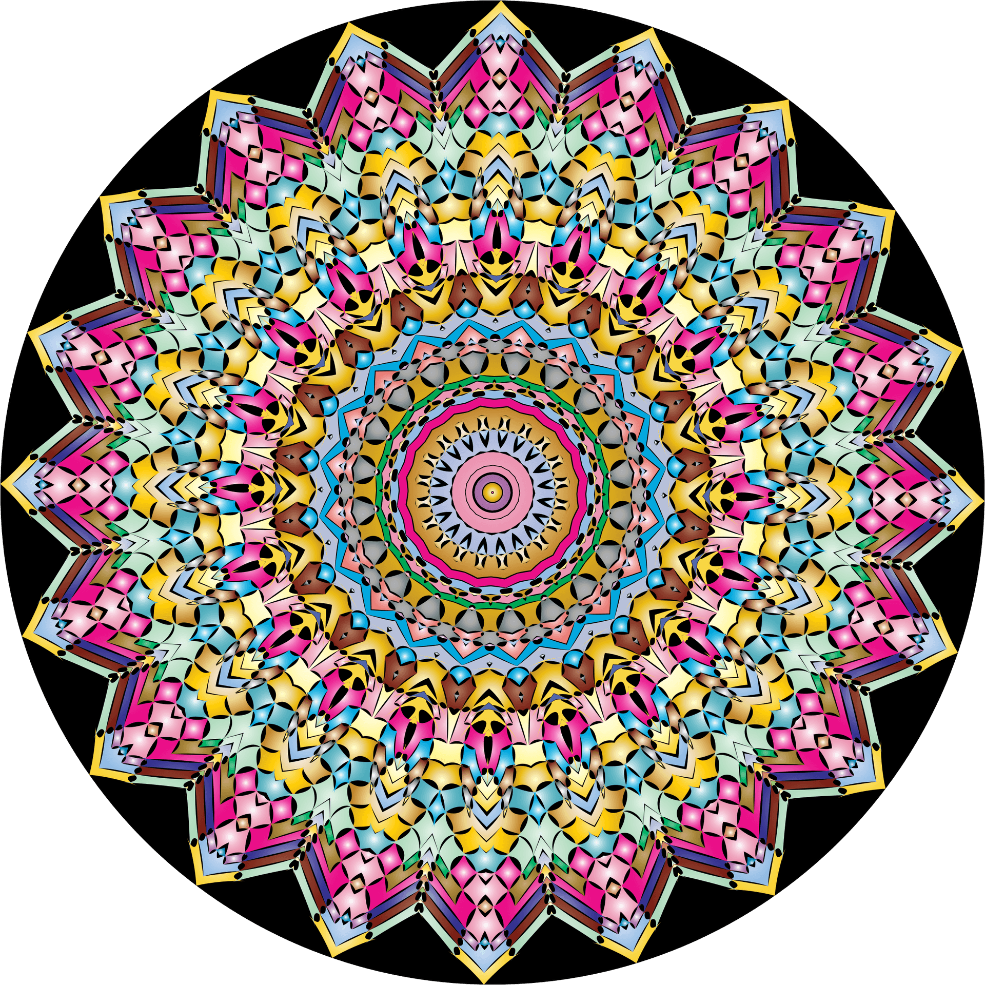 Intricate Geometric Mandala Art PNG Image