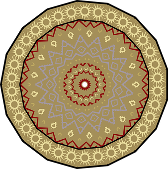 Intricate Geometric Mandala Design PNG Image