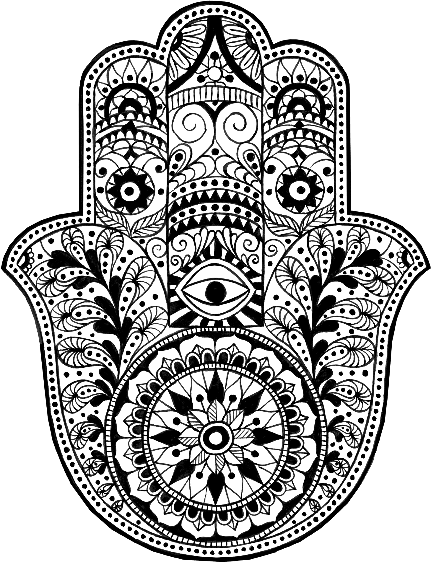 Intricate Hamsa Mandala Design PNG Image