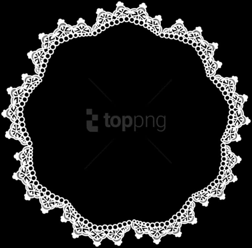 Intricate Lace Design Overlay PNG Image