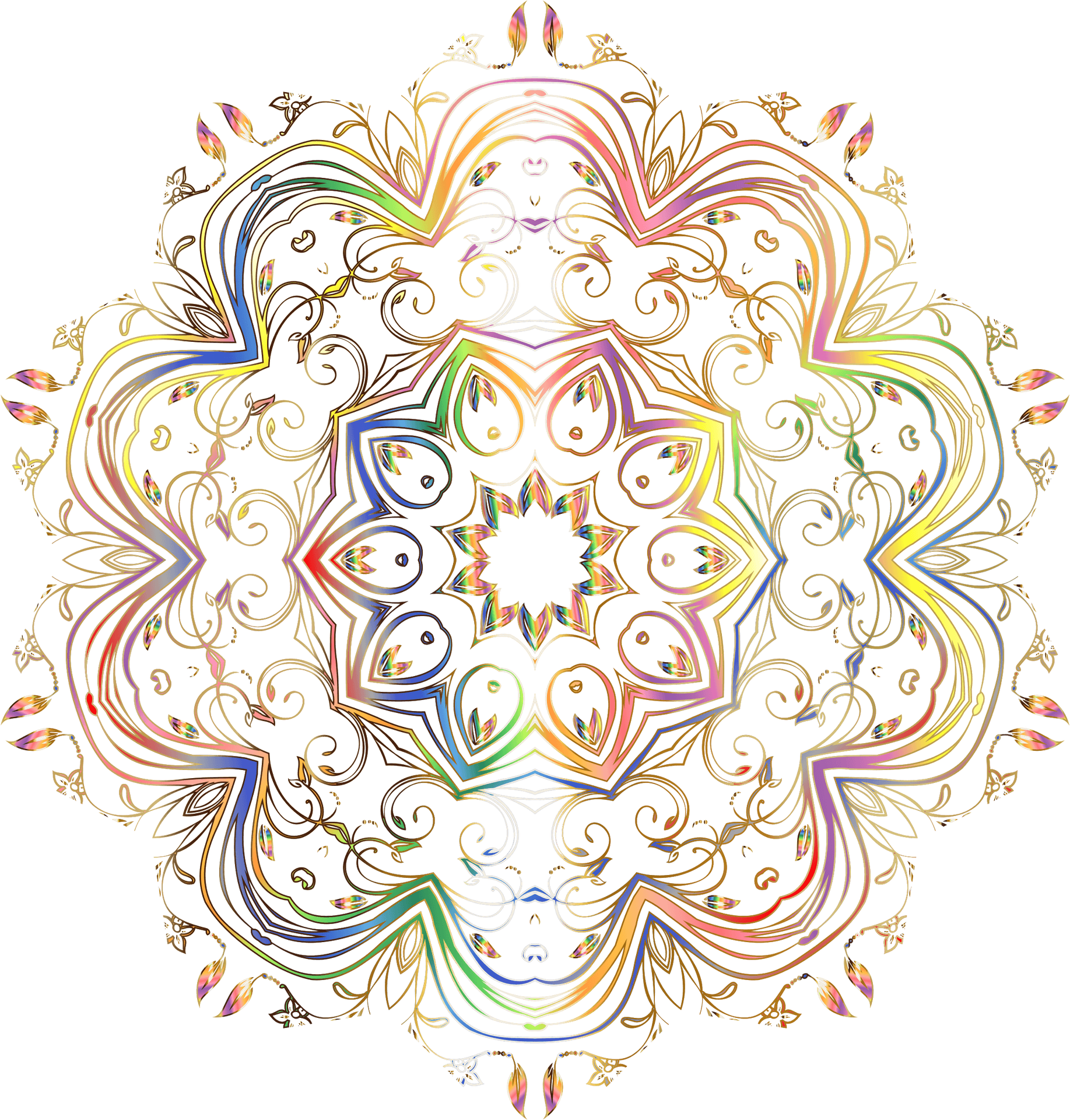 Intricate Mandala Flourish Pattern PNG Image