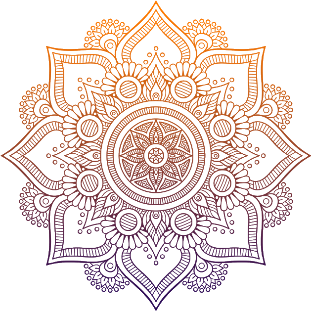 Intricate Orange Rangoli Design PNG Image