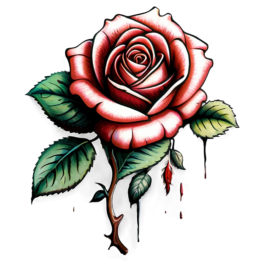 Intricate Rose Tattoo Artwork Png 05252024 PNG Image