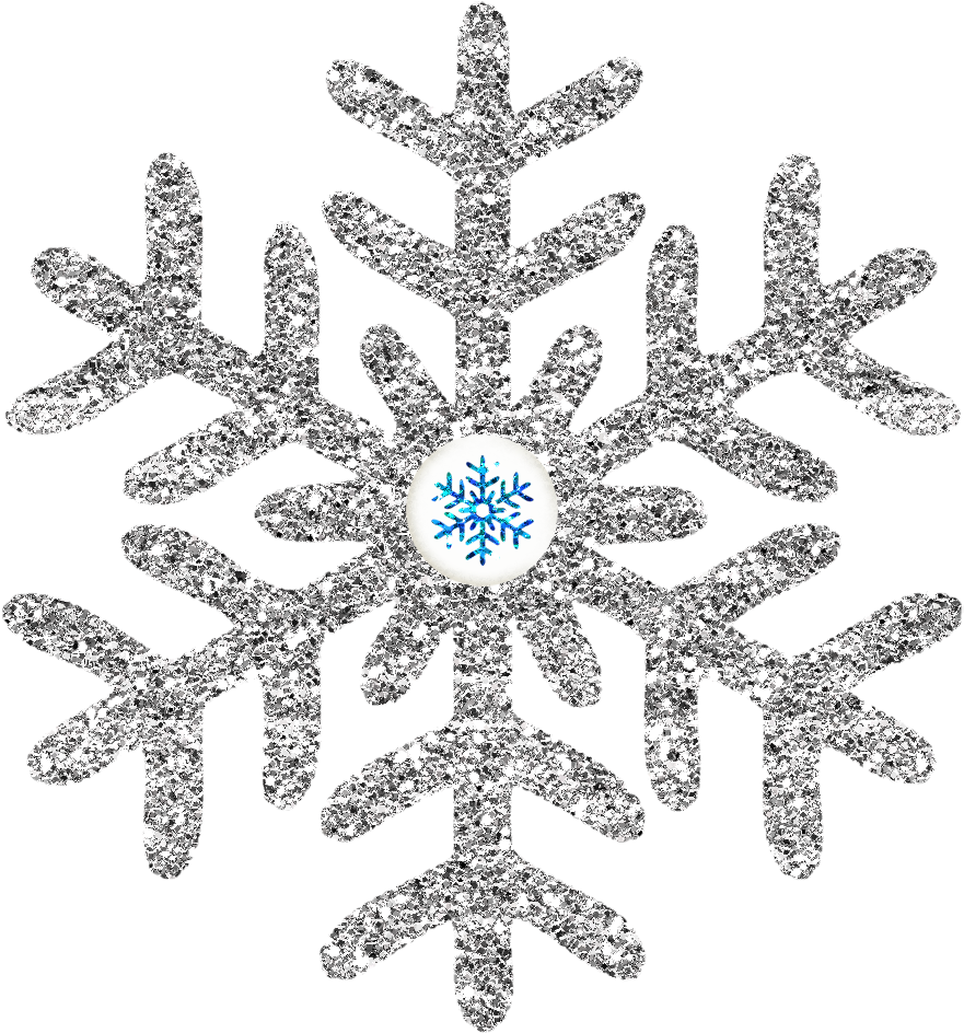 Intricate Silver Snowflake Design PNG Image