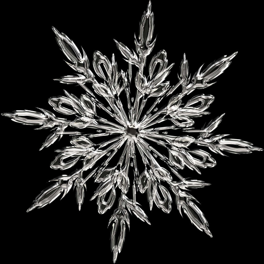 Intricate Snowflake Crystal Photography PNG Image