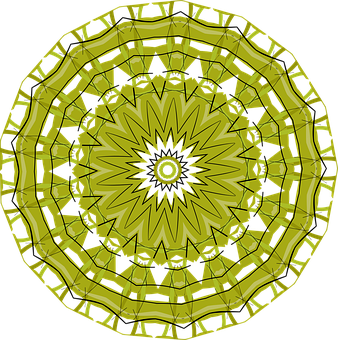 Intricate Yellow Black Mandala Pattern.jpg PNG Image