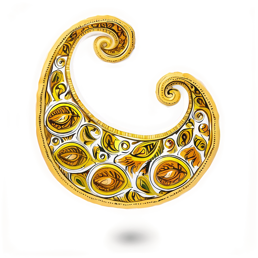 Intricate Yellow Paisley Pattern Png 05062024 PNG Image