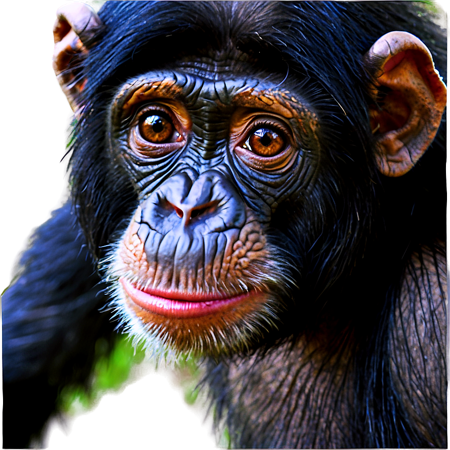 Intriguing Chimpanzee Stare Png 3 PNG Image